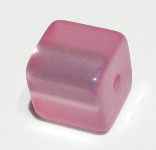 Polariswürfel 8mm pink glänzend - Kleinloch