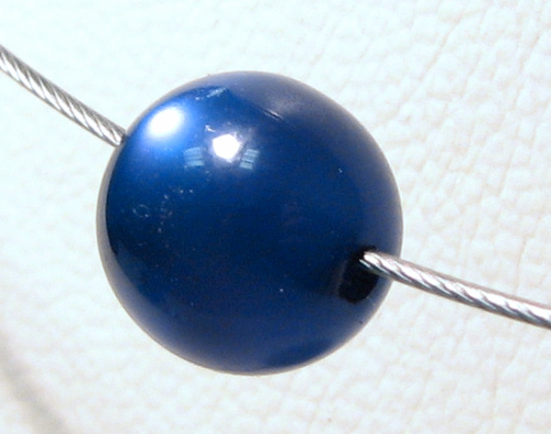 Polarisperle 10mm nachtblau glänzend - Kleinloch