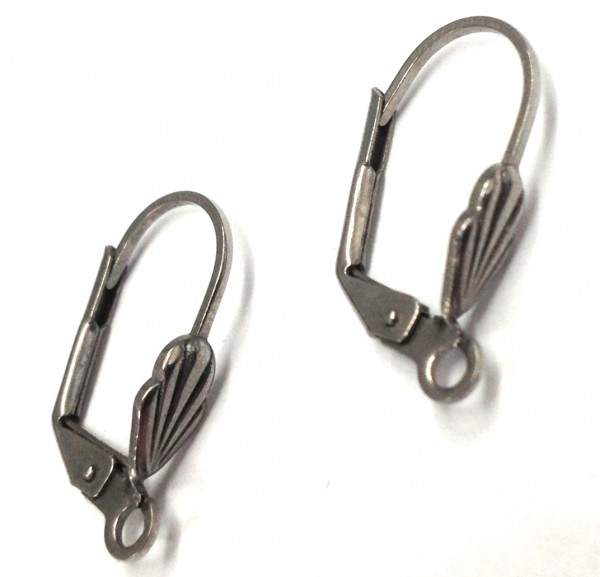 Earring lever back stainless steel – 1 pair
