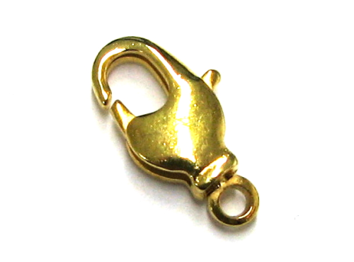 lobster claw clasp 14 mm – color: Gold – with rotating eyelet – high quality