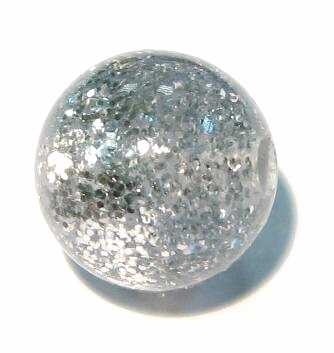 Fine glitter bead 12 mm – silver