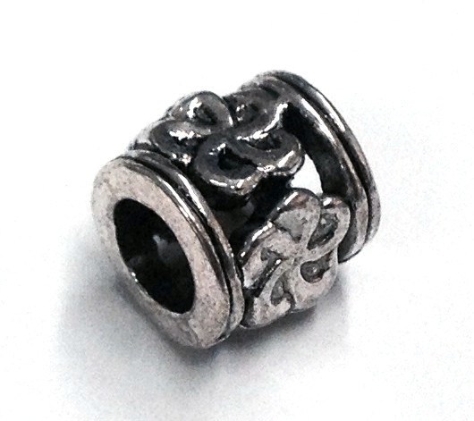 Tube 10x9 mm – antique silver – large hole