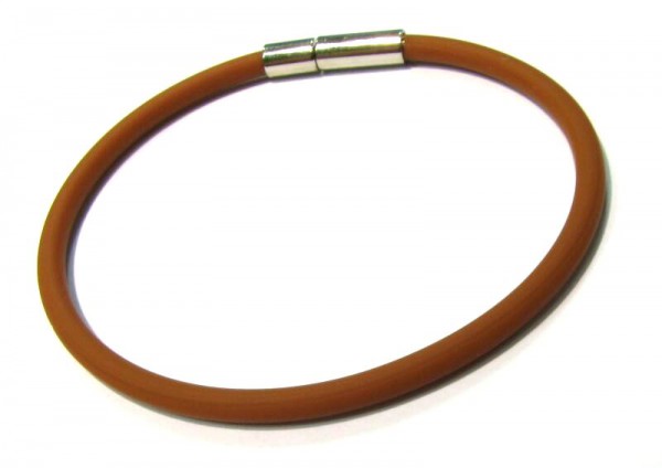 Kautschuk Armband 2mm camel - mit Klickverschluss - verschiedene Längen