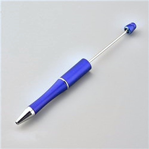 Perlen Kugelschreiber - ein mit Perlen bestückbarer Kugelschreiber - blau