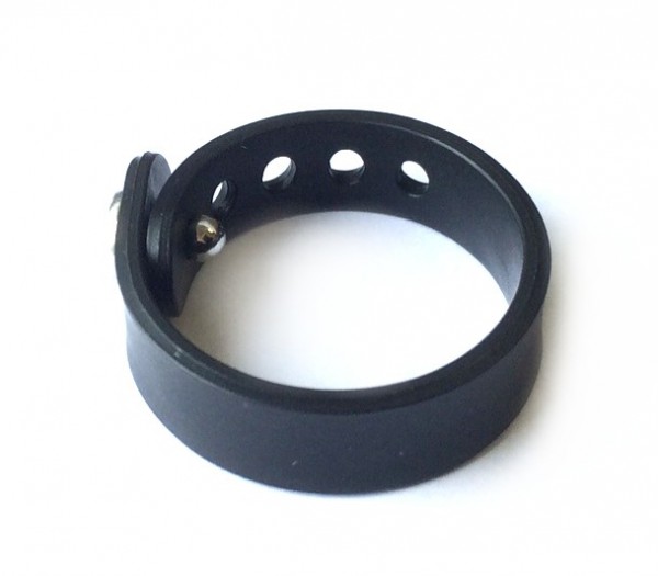 Changing ring for sliding beads/slider – size adjustable – color: Black