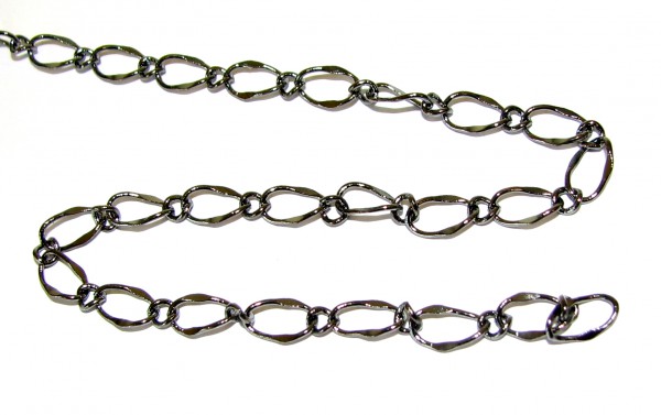 Link chain 8x5 mm – elegant design – color: Black – 1 meter