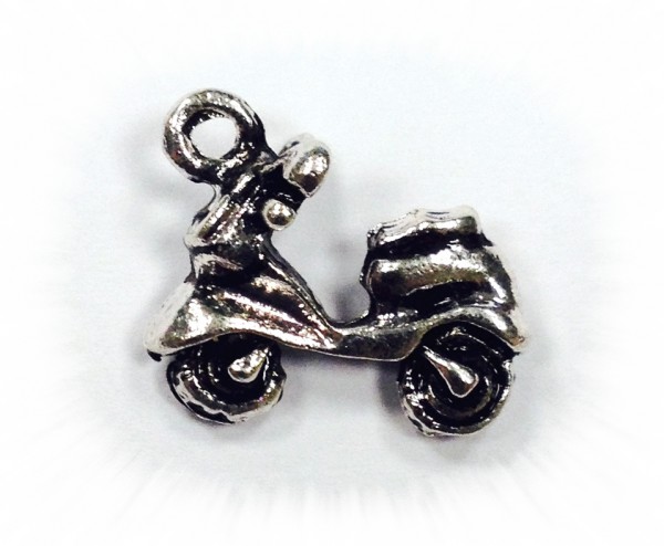 Motorcycle pendant – 14x11 mm – color: Antique silver