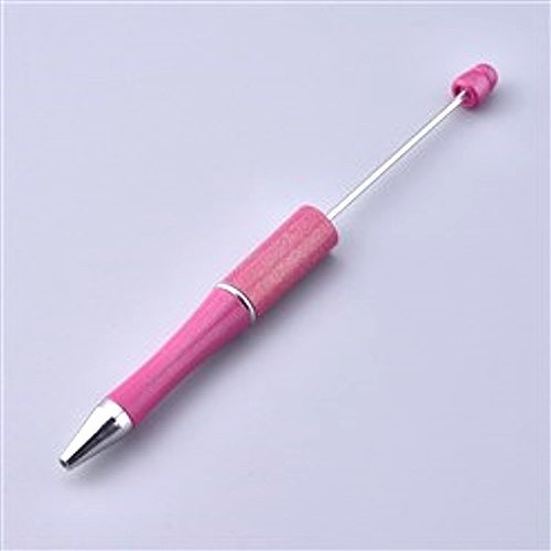 Perlen Kugelschreiber - ein mit Perlen bestückbarer Kugelschreiber - pink