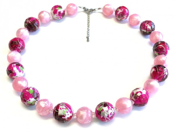 Avantgarde Collier pink- längenverstellbar 45-50cm - Verschluss Edelstahl