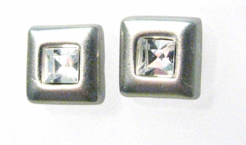 Earrings “Square” with crystal clear