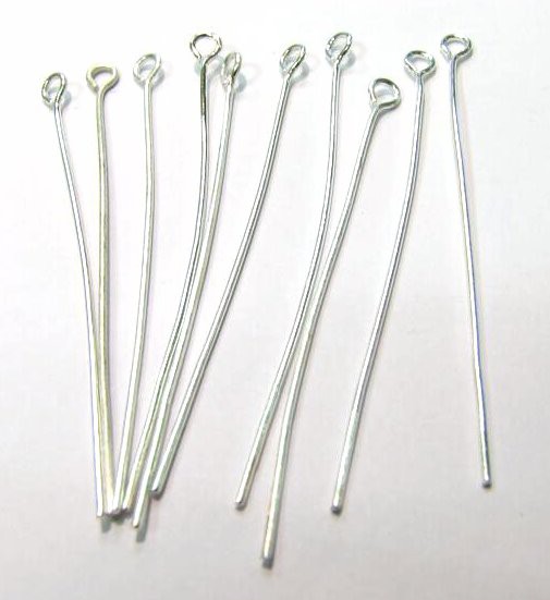 Kettelstifte 10 Stück - Farbe: silber - 50x0,7mm