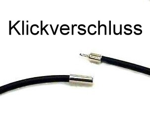 Rubber Bracelet 3 mm silver – with click closure – different lengths