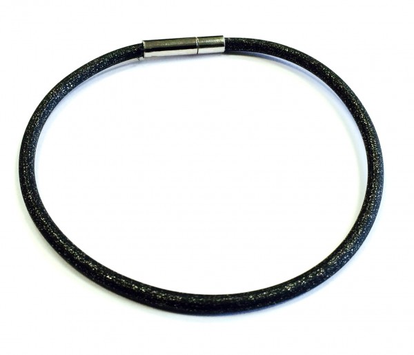 Rubber Bracelet 3 mm anthracite – with click closure – different lengths