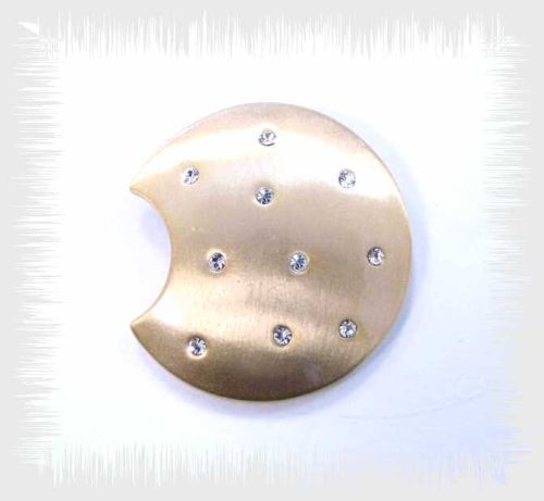 Creative pendant -3/4 moon gold plated, set with Swarovski crystal