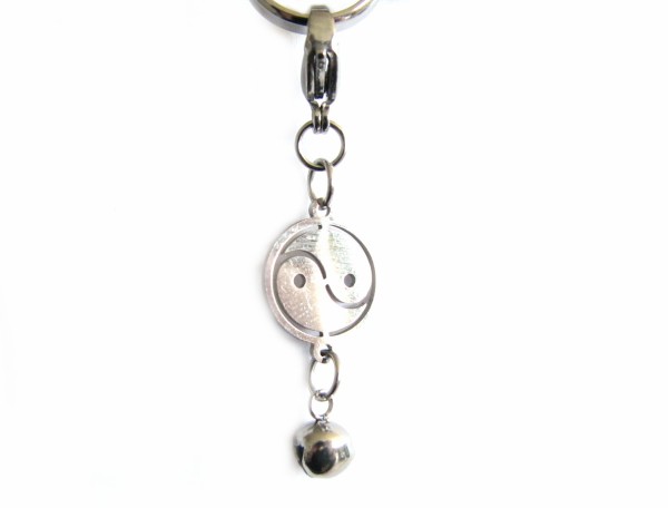 Charms - Pendant with lobster clasp - STAINLESS STEEL - Yin and Yang