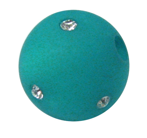 Polarisperle smaragd 16 mm - mit Swarovski-Kristall