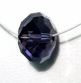 Bohemian glass – large hole bead 14x10 mm – violet