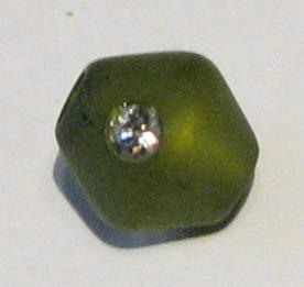 Polaris Doppelkonus olive 8 mm - mit Swarovski-Kristall