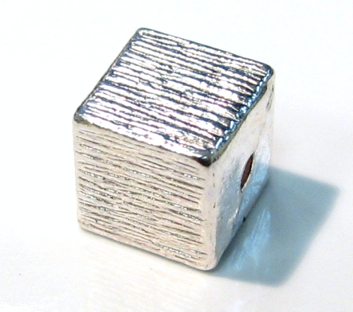 Würfel 8x8mm - platin farbig - gebürstet