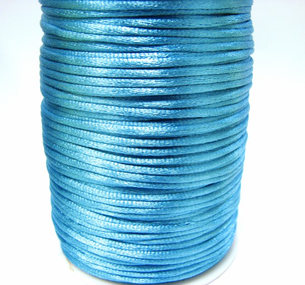 Silk ribbon 2mm – turqoise – 91 meter spool artificial silk