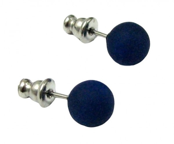 Polaris earrings 6mm --stainless steel- 1 pairs – night blue