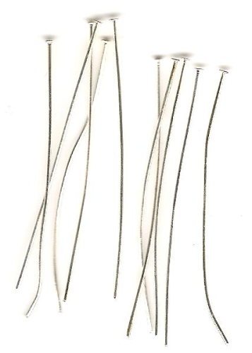 Headpins 48x0,7 mm – color: Silver – Head around 1.8 mm – 10 pcs