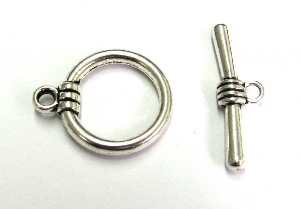 Toggle closure 15 mm – silver coloured