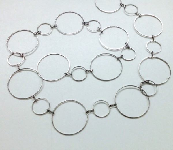 Chain – 100 cm – unusual design – round round – color: Platinum