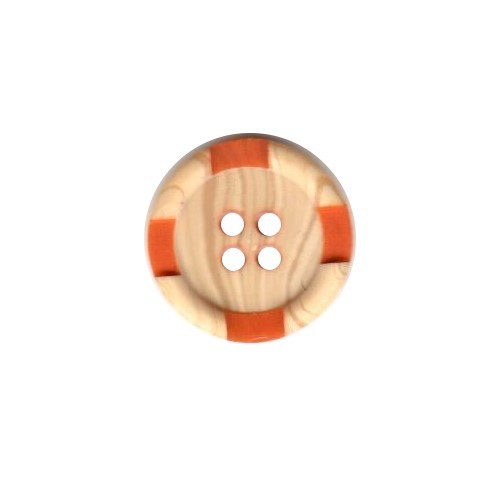 Button 18 mm – wooden structure – orange