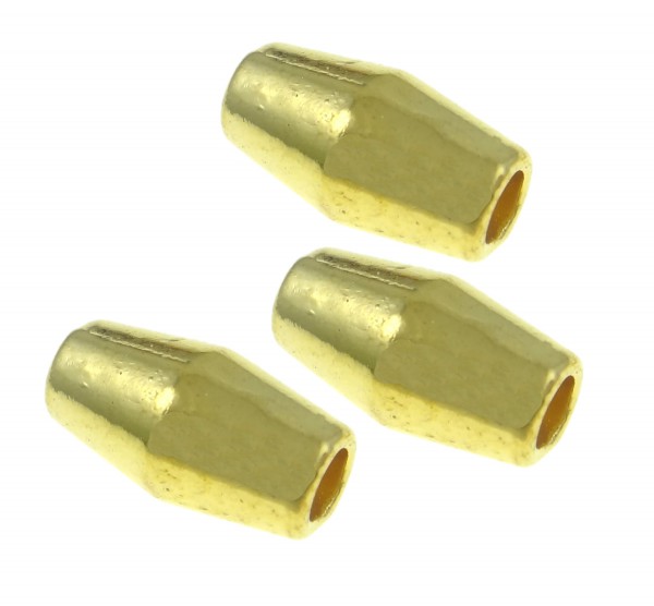 Tube 11x6mm, biconical, gold colored – hole 2,5 mm – 1 pcs.