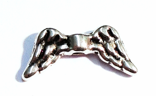 Angel wings – double – 15 mm – antique silver colored