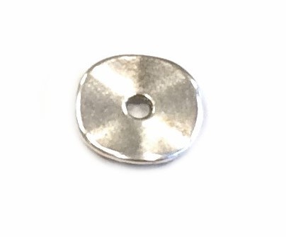 Spacer Scheibe 10mm gewellt - Loch 1,7mm - Farbe: silber
