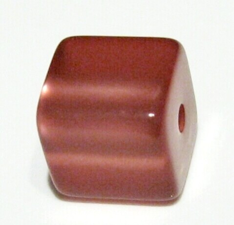 Polariswürfel 8mm terracotta glänzend - Kleinloch