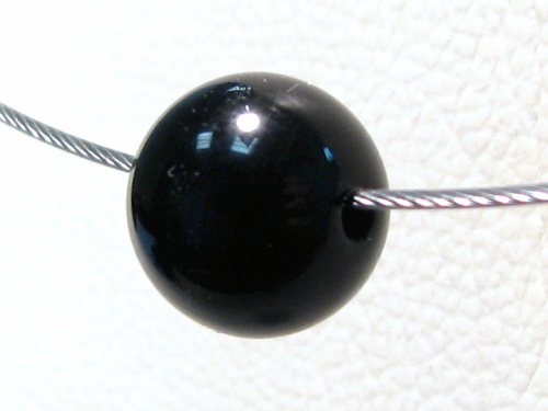 Polarisperle 8mm schwarz glänzend - Kleinloch