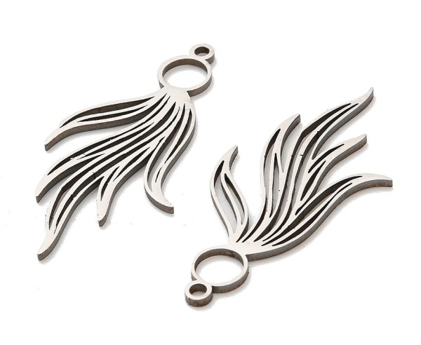 Flame - Stainless Steel Pendant - 3.2 cm - 1 piece