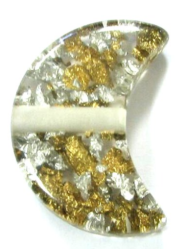 Moon with gold and silver inlay