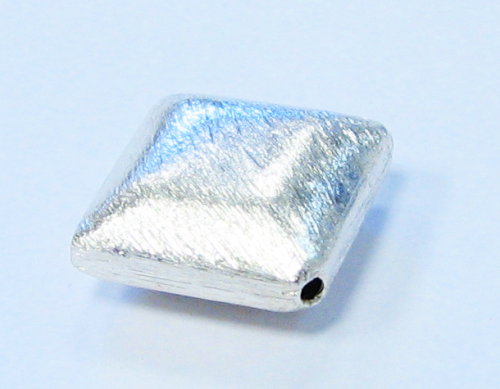 Viereck/Kissen 12x12x6mm - Diagonal gebohrt - 925 Sterling-Silber