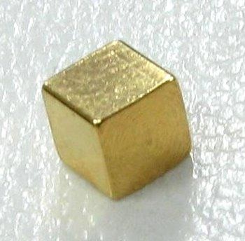 Threaded end piece – dice smooth, genuine gilded 1 pcs.