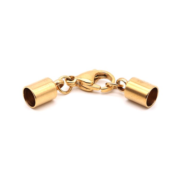 Verschluss - Edelstahl gold farbig - komplett für 3mm Bänder