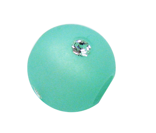 Polarisperle mint 10 mm - mit Swarovski-Kristall