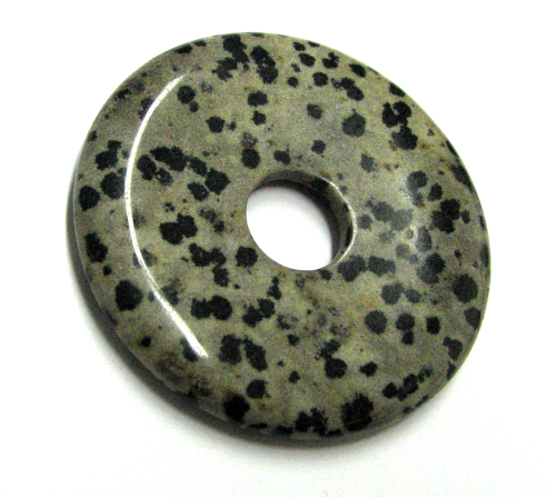 Dalmatiner Jaspis Donut - 50mm - Grundfarbe grau