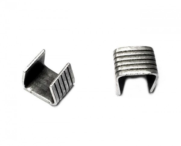 Crimph sleeves – crimp connectors – 2 pieces – color: Platinum matt