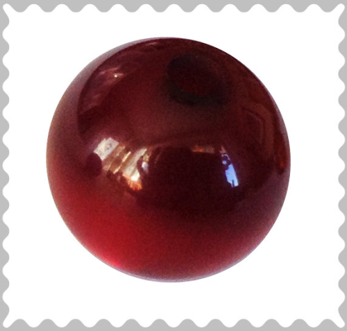 Polarisperle bordeaux glänzend 10 mm - Großloch