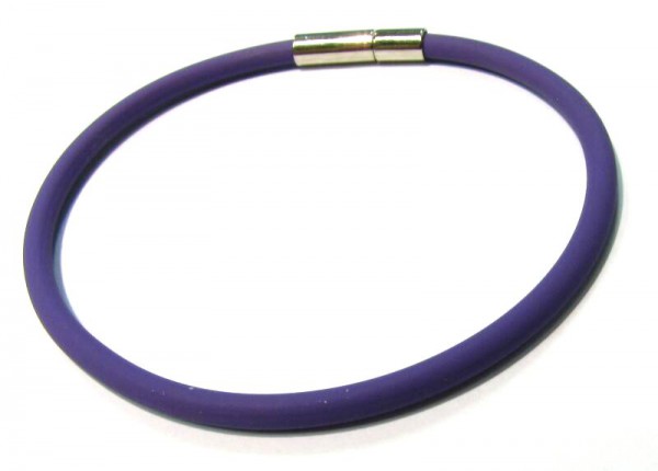 Rubber Bracelet 3 mm lilac – with click closure – different lengths