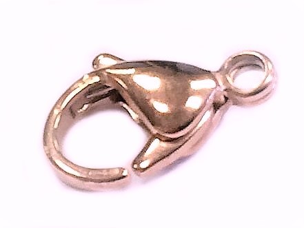 lobster claw clasp – Stainless steel – 12 mm – 1 pcs – roségold