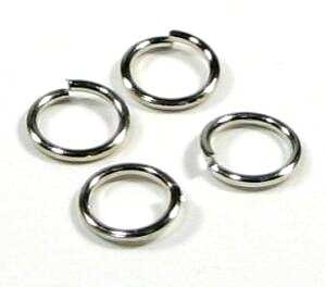 Jump rings / Binding rings 8x1 mm – 5 grams – approx. 40 pieces platinum coloured