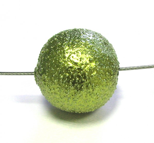 Paper Mache Perle - Papier Perle Galaktika 16mm - grün