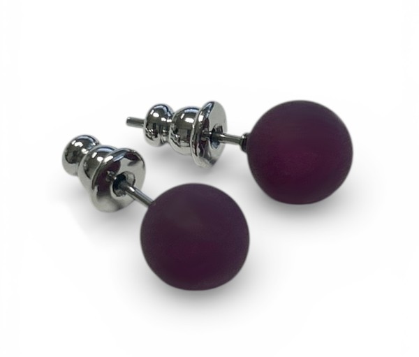 Polaris Earrings 8 mm --Stainless steel- 1 pairs – Aubergine