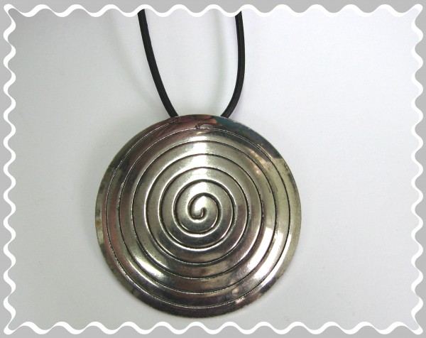 Anhänger - Spiralenoptik - Farbe: silber-geschwärzt