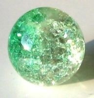 Glas-Crash-Perle 12 mm - grün-klar